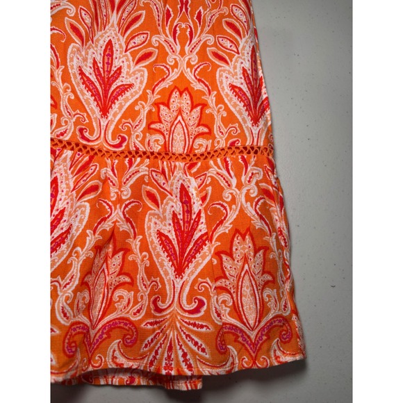LOFT NWT Orange Paisley Bandana Print Cotton Blend Lined Skirt XL Summer $70 - Picture 9 of 9